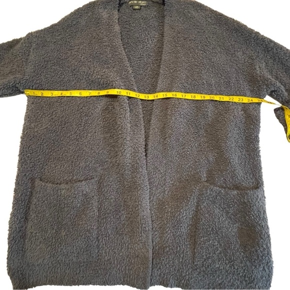 Barefoot Dreams Cozy Chic Longline Open Front Cardigan Sweater Pockets S/M - Picture 12 of 15